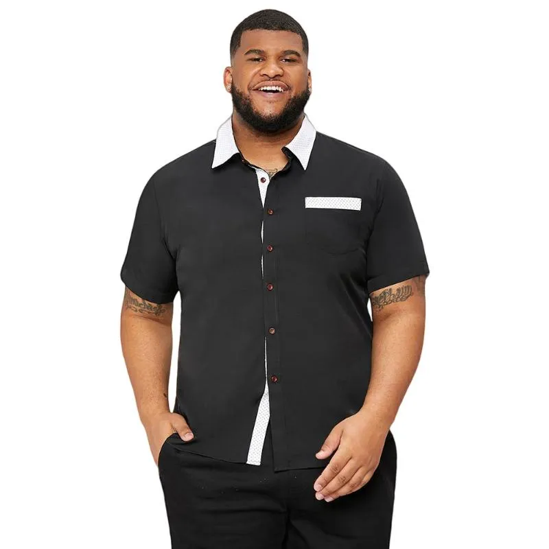 Camisas casuais masculinas grandes e altas plus size roupas góticas masculinas manga curta camisa com botões homem gordo tops 5xl roupas de verão chiques wearmens