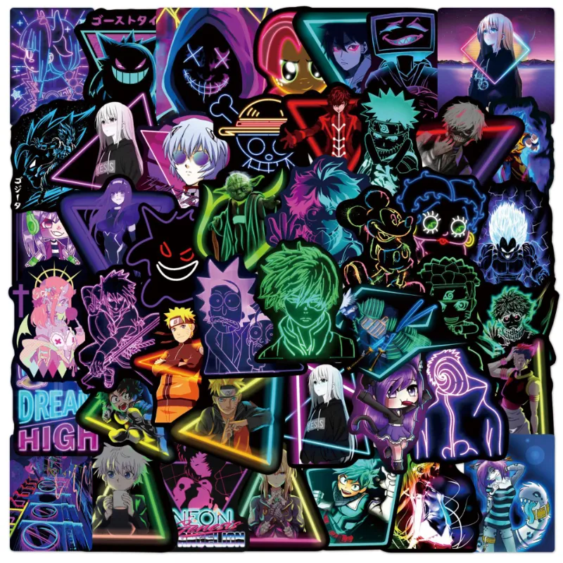 Neon Anime My Hero Academia Graffiti Sticker Characters Waterproof For  Cars, Phones, Bikes, Laptops From Animetravel, $2.38