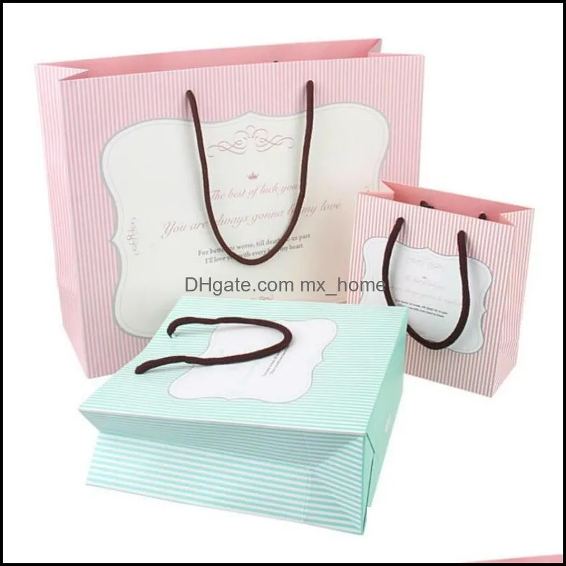 striped gift wrap senior kraft paper bags festival packing bag shopping diy multifunction candy food 