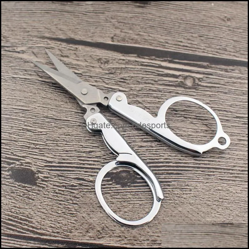 Portable Folding Scissors Simple Ancient Household Tailor Shears For Embroidery Sewing Beauty Tool Child Hand Tools