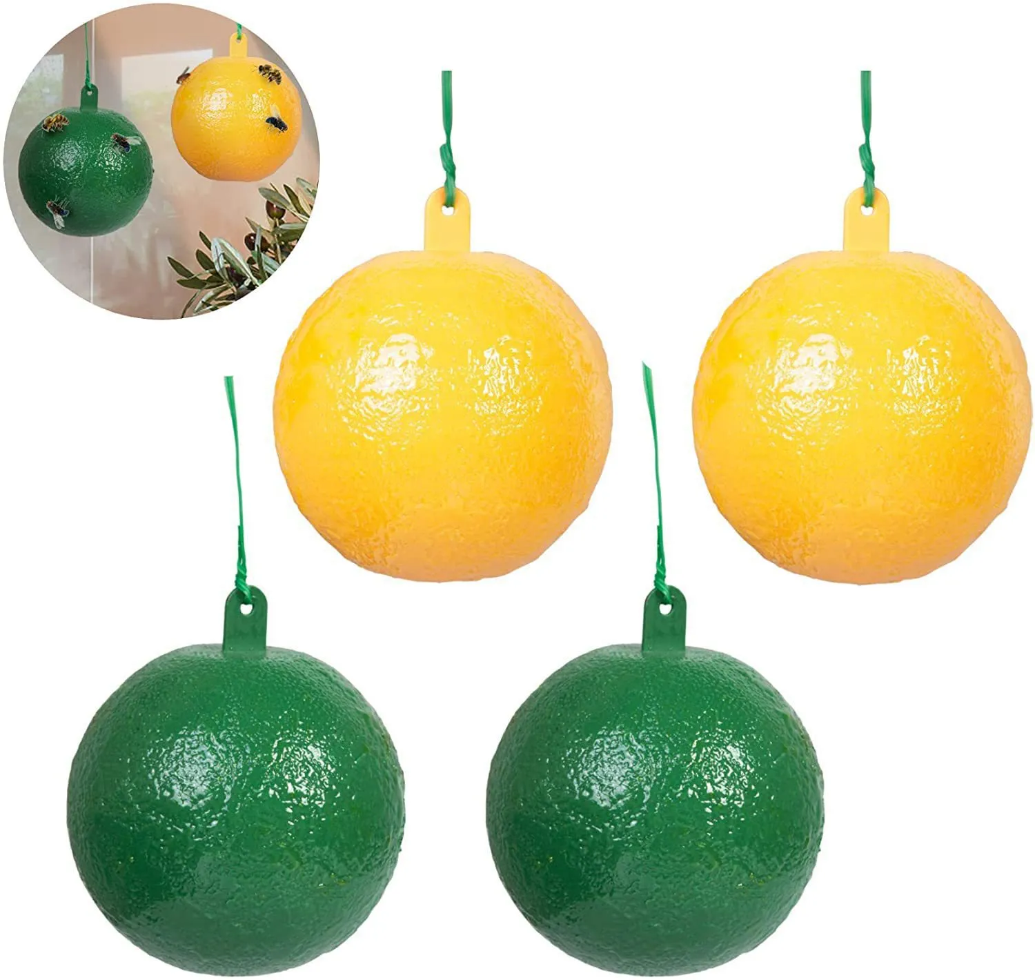 8 cm Hanging Fly-Trap Ball Fruit Fly Catcher Trappola appiccicosa Riutilizzabile Efficace Trappola Vespa Ape Albero da frutto Frutteto Prodotto di controllo