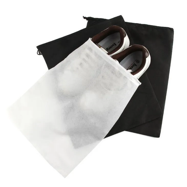 Storage Bag Non Woven Reusable Shoe Cover With Drawstring Case Breathable Dust Proof Sundries Package Home Tool LX1856