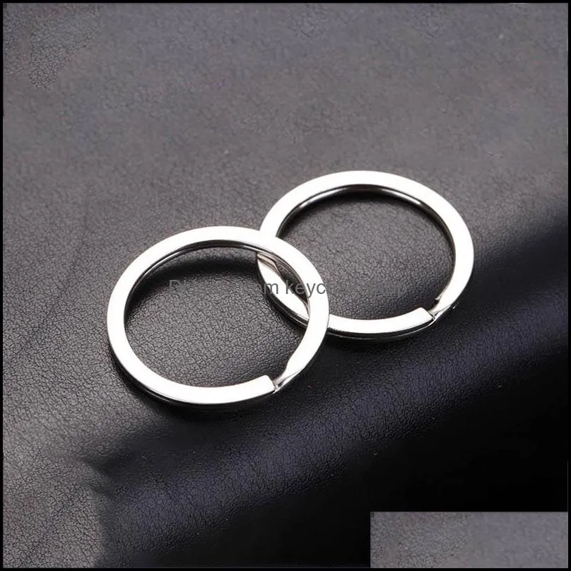 Silver Tone Split Key Rings 1.5x25mm Metal Hook Ring for DIY Keychain Making Handmade Keyrings Chain Holder Jewelry Connectors