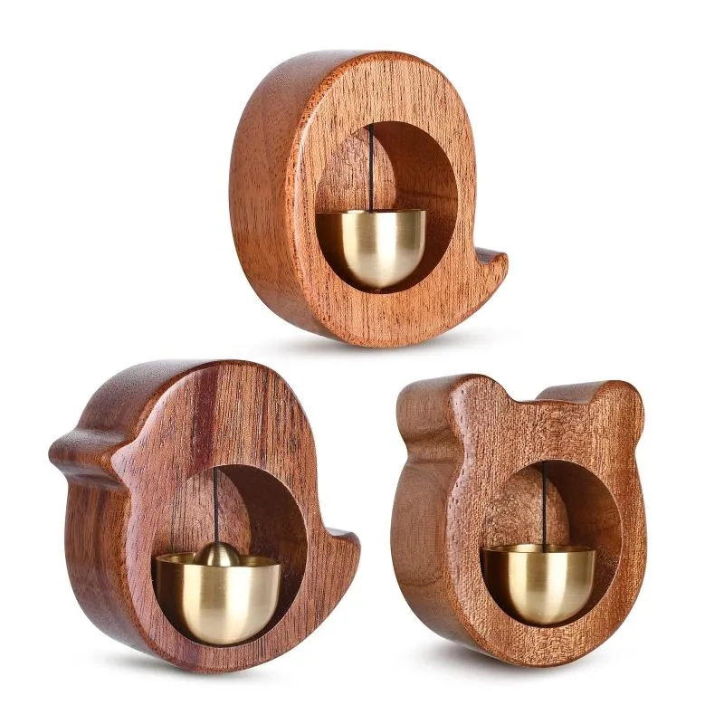 Dekorativa föremål Figurer K92A Wood Shopkeepers Bell Door Opening Doorbell Wind Chime Ornament för hemkökskontor Kylskåp