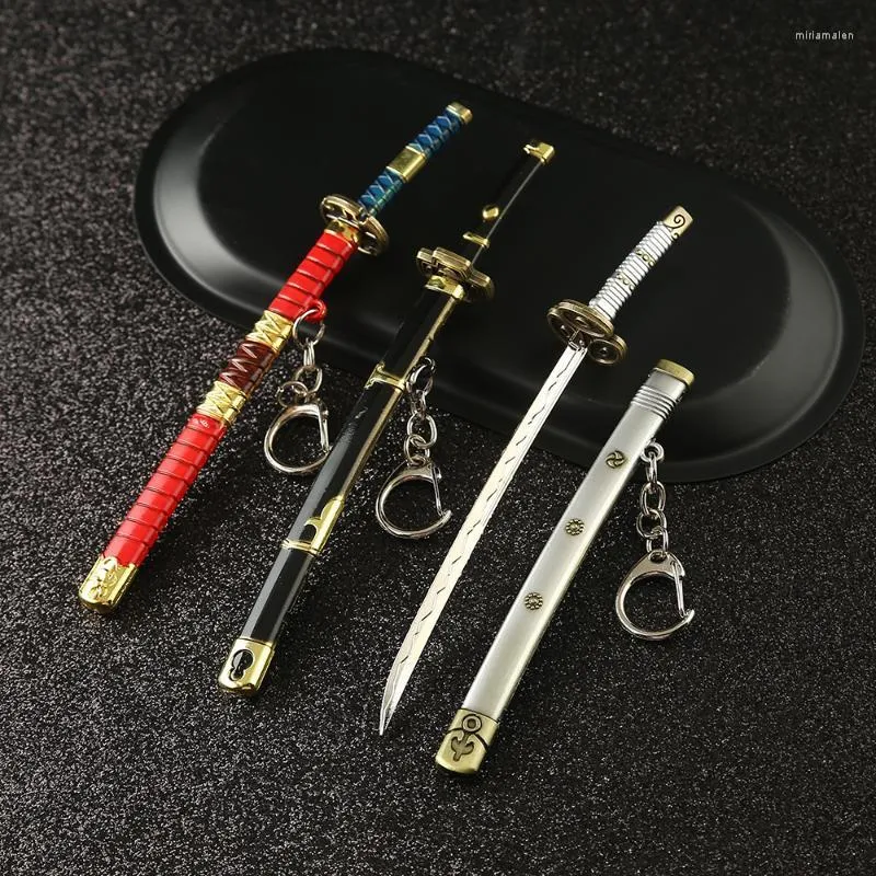 Keychains Anime One Piece Keychain Roronoa Zoro Sword Key Chain Ring Men Car Bag Chaveiro Fashion Jewelry Miri22