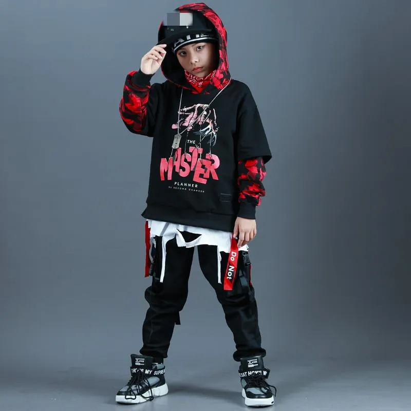 Roupas definem roupas de hip-hop infantil trajes de dança de jazz de queda de outono