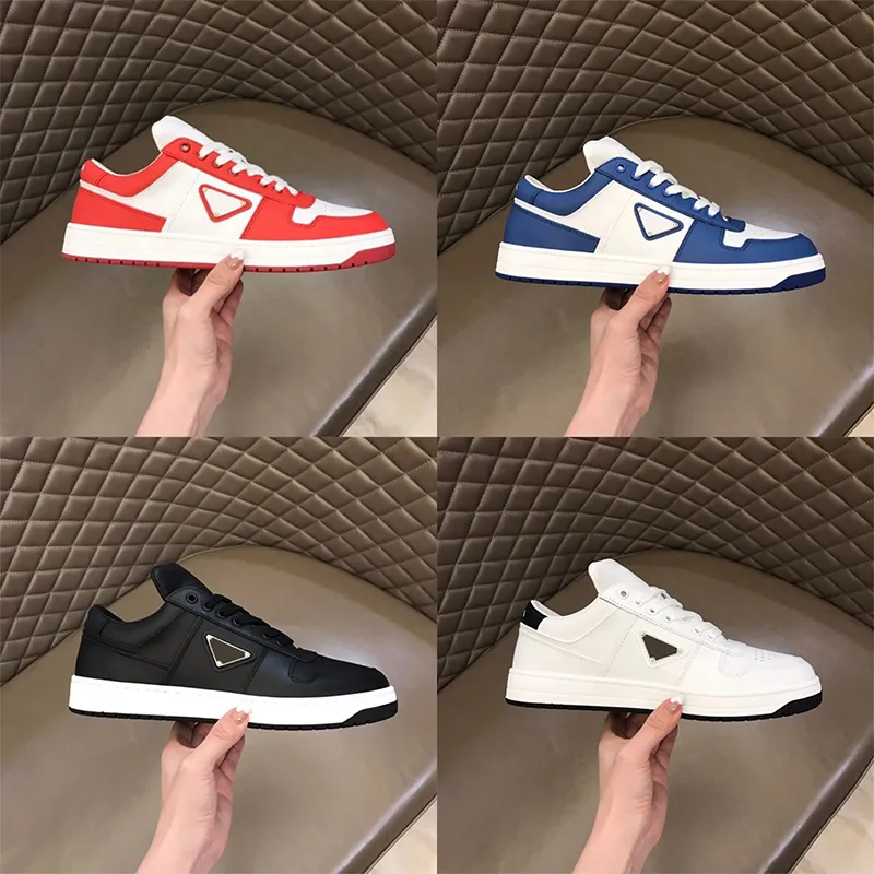 Designer Men Sporty Shoes Downtown Leather Sneakers Triple White Black Blue Casual Shoe Rubber Sole Trainer Basket Sneaker size 38-45