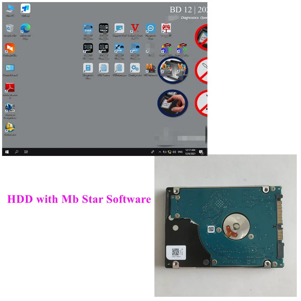 MB STAR C4 SD C5 Connect 5 Software HDD SSD Ajustez pour Multi Laptops 2022.03V Version la plus récente