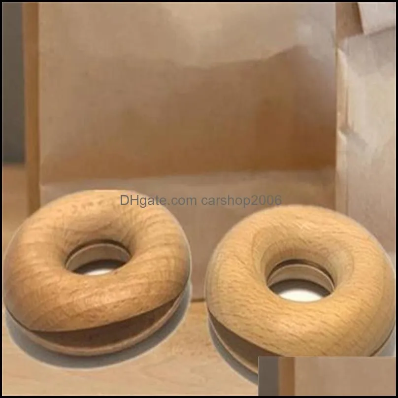 Beech Donuts Black Walnuts Wooden Sealing Bag Clips Creative Solid Wood Snack Tea Bags Clip Storage In The Kitchen   20220520 E3
