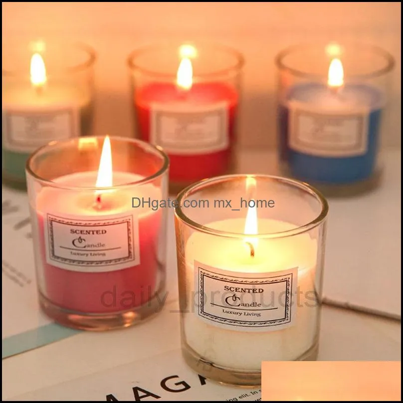 DIY Handmade Scented Candle Jar Glass Natural Plant Wedding Soy Wax Small Jar Aromatherapy Candles Home Decor ZXFHP1614