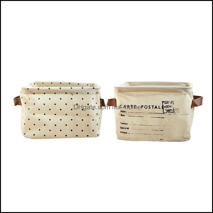 Storage Bags Home finishing cotton linen bread basket cloth waterproof foldable