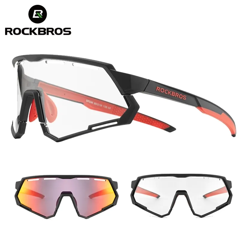 ROCKBROS 2 In 1 Occhiali da ciclismo Pochromic Occhiali da sole polarizzati sportivi Uomo Road Bike Occhiali Protezione Bicicletta 220523