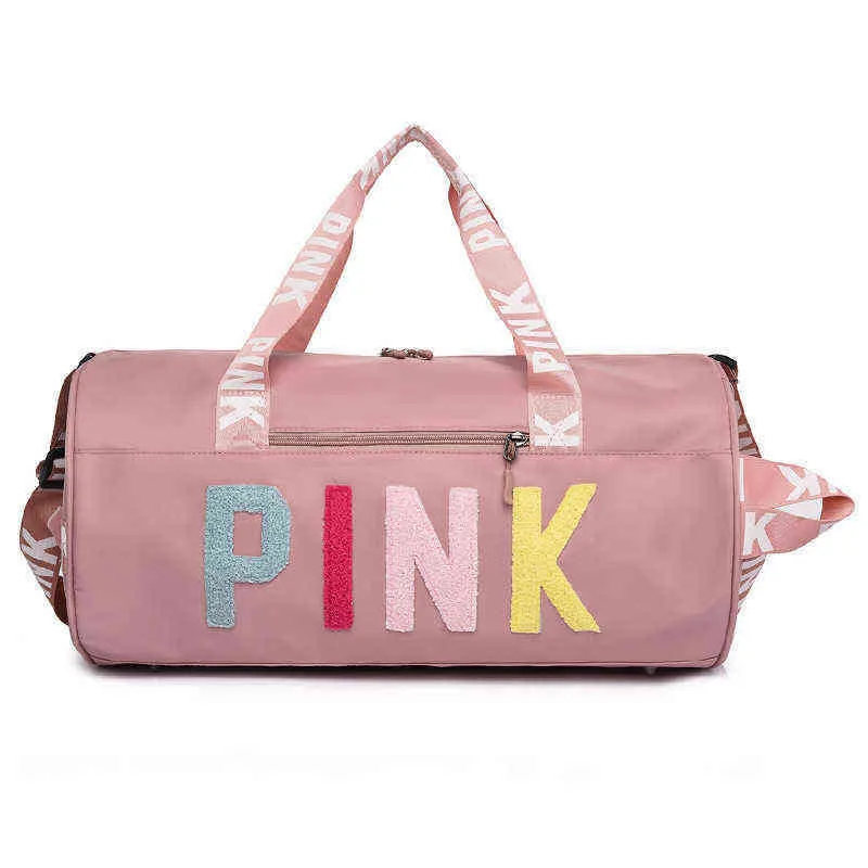 Ny Pink Travel Bag Sports Fitness Bright Piece Portable Single Room