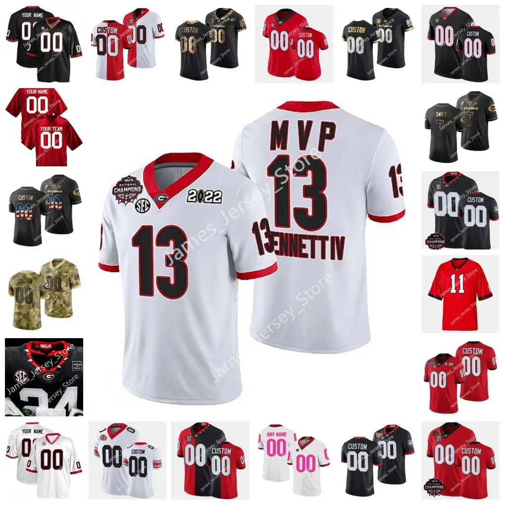 Brock Bowers Jerseys UGA Playoff Stitched College Football Jersey Xavier Truss Warren McClendon