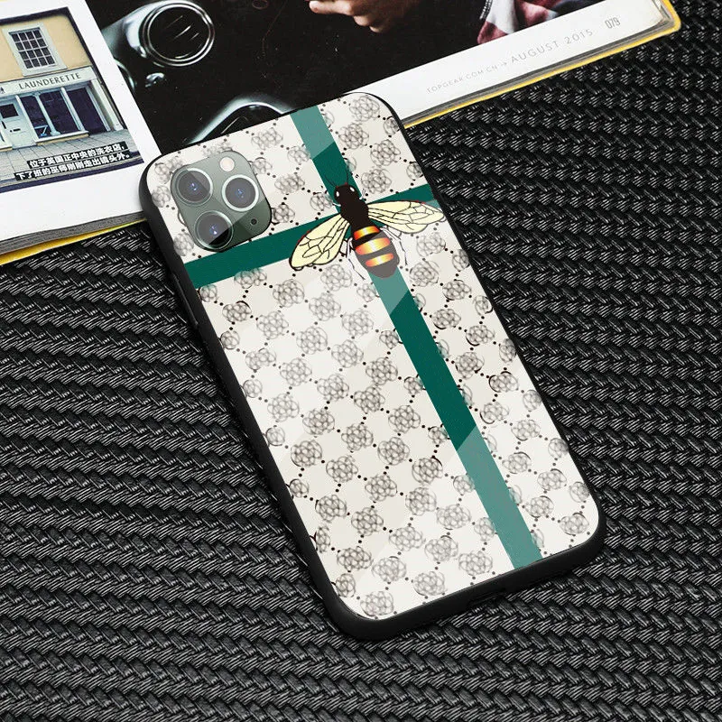 Designer Telefonfodral Bee Glass Mirror för iPhone 11Pro Case 12Promax 12mini XS XR 7Plus 8 Classic Brand Phone Cover