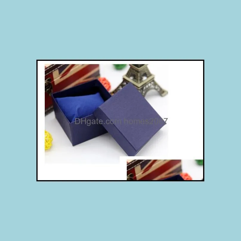 Fashion Watch boxes black red blue paper square watch case with pillow jewelry display box storage box