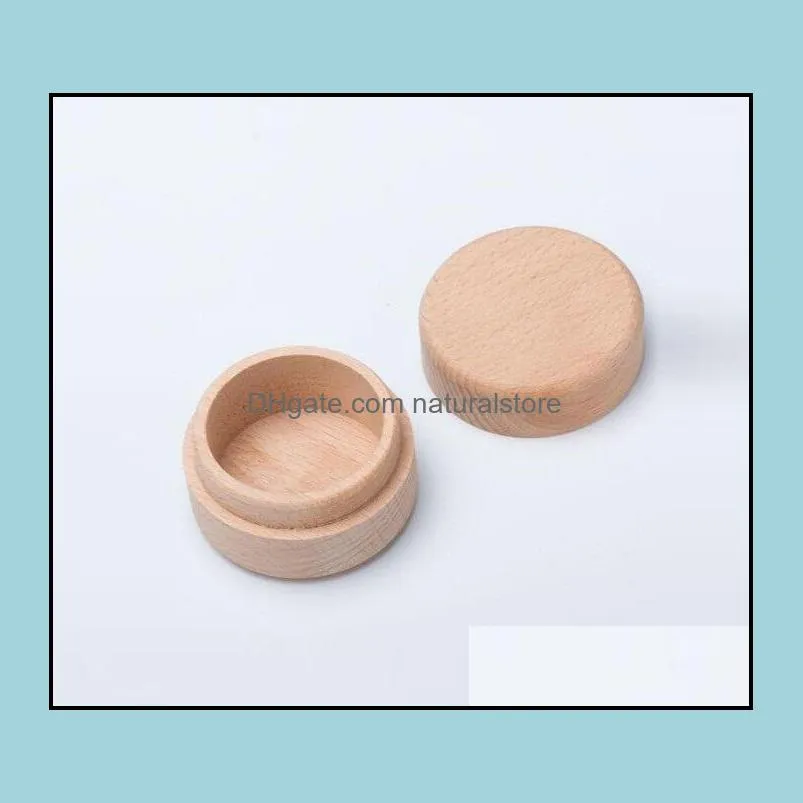 Small Round Wooden Storage Boxes Ring Box Vintage decorative Natural Craft Jewelry box Case Wedding Accessories