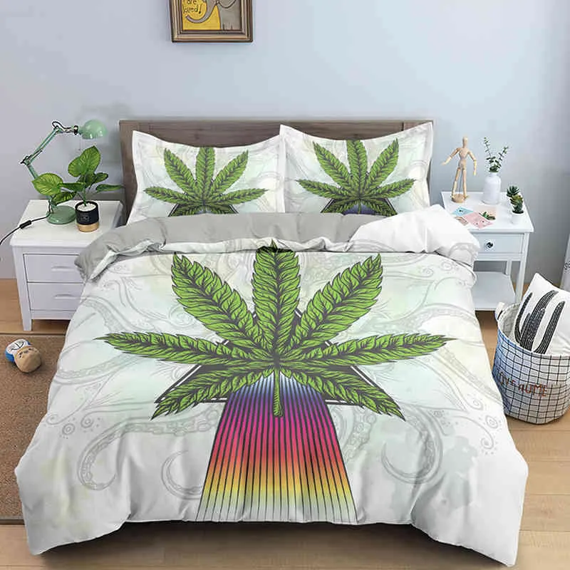 Literie marijuana, Housse de couette marijuana, Ensemble de