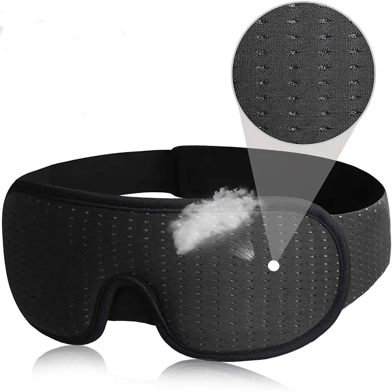 3D Sleeping Mask Block ut lätt mjuk vadderad sömnmask för ögon Slaapmasker ögonskugga ögonbindningsblåsningshjälp ansikte mask Eyepatch CX220516