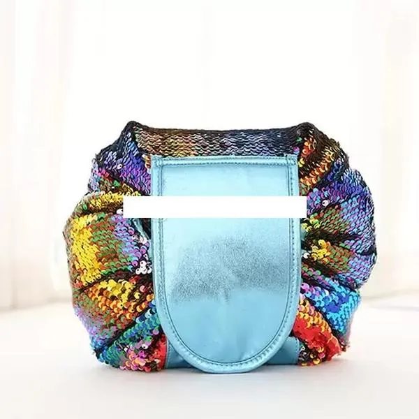 Borse cosmetiche a forma di sirena da donna Borse portaoggetti con paillettes Borsa per pannolini per mamma Borsa con coulisse Borsa per trucco da viaggio