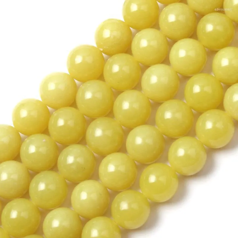 Other 6mm 8mm 10mm Lemon Jades Stone Beads Natural DIY Loose For Jewelry Making Strand 15" Wholesale Edwi22