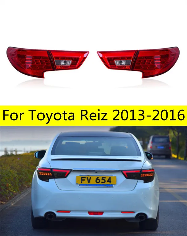Стиль автомобиля для Toyota Reiz Taillights 20 13-16 Mark x светодиодная лампа светодиодная лампа Светодиодные DRL-динамические сигнальные тормозные тормозные аксессуары