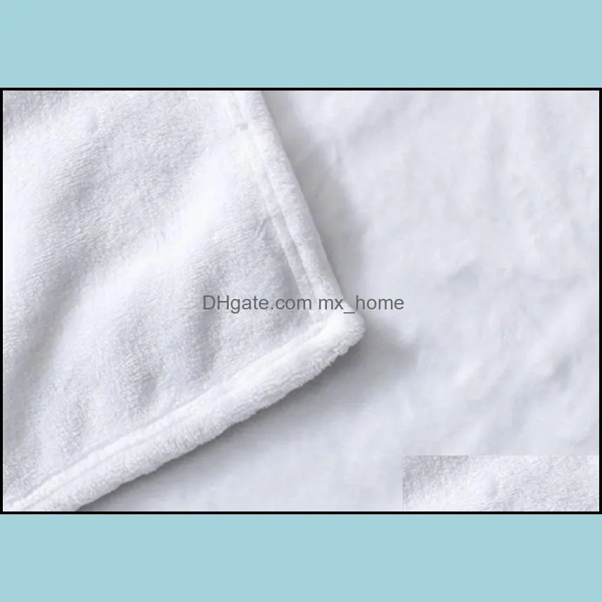 Sublimation Baby Blankets 30*40inch Polyester Blanket Warm Soft Sofa Cover White Blank Thermal Transfer Printing Swaddle Wrap A02