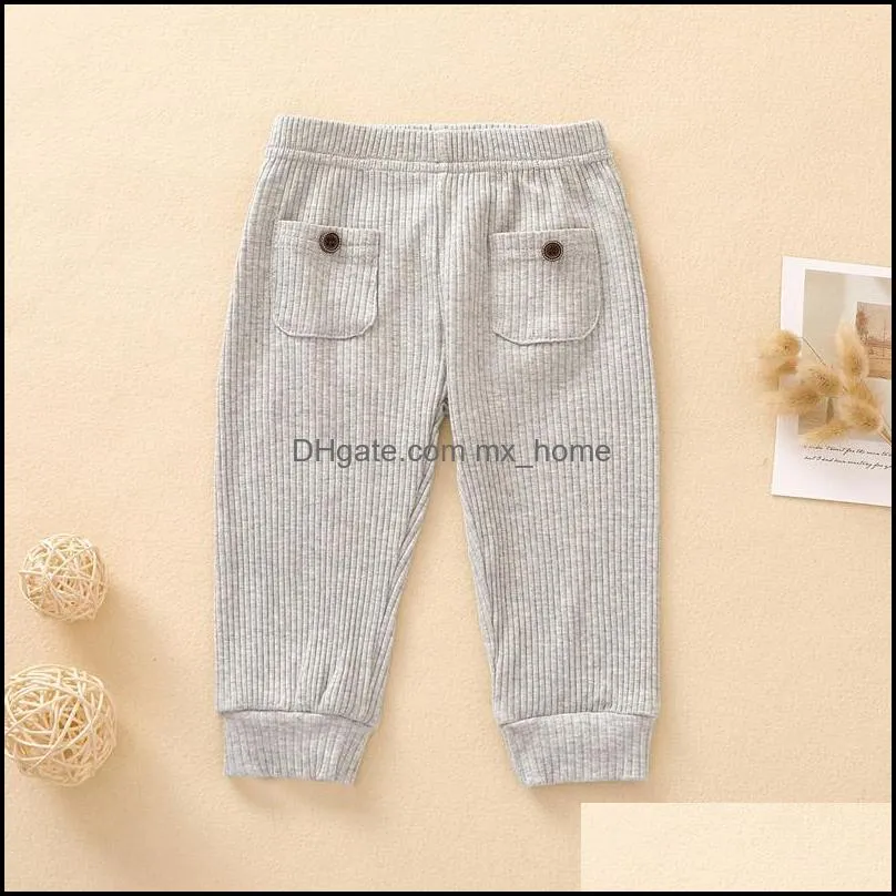 kids baby pocket trousers solid colors elastic pants toddler boys clothes infant girls casual outfits kids leisure vetement bebe