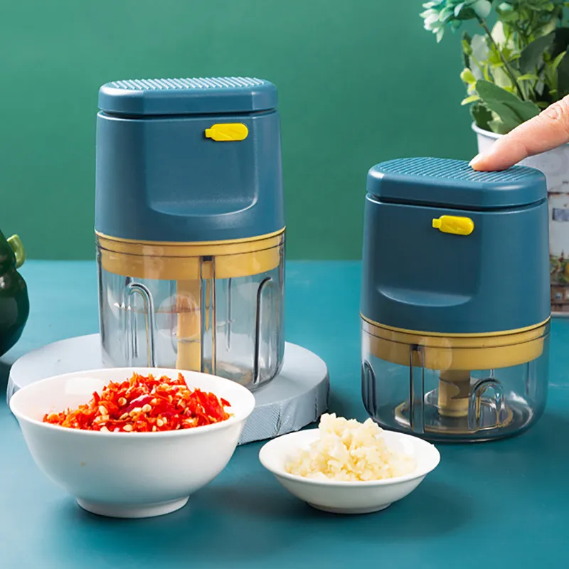 Electric Vegetable Chopper 3 Blades Garlic Crusher Mini Wireless