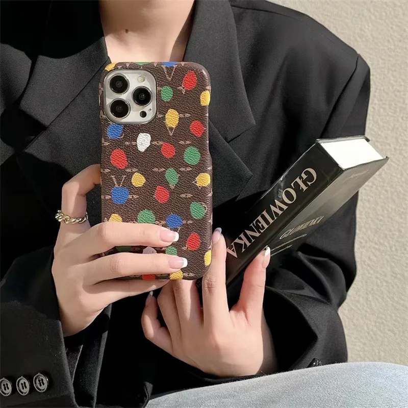 New Fashion Leather Phone Case Designer Phonecase For IPhone 14 Pro Max 13 12 11 Cases Cover Classic Old Flower Shockproof Phones Cases