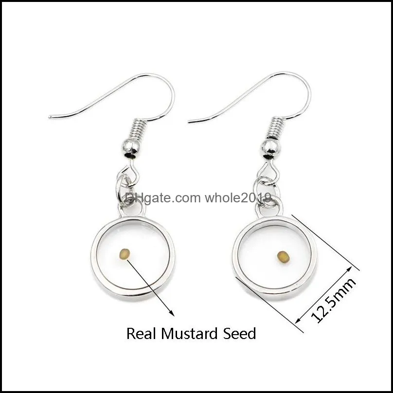 villwice real mustard seed earrings faith as small as a mustard seed drop dangle earrings christian faith jewelry gift
