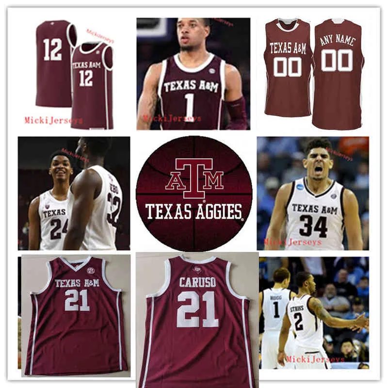 Xflsp Custom Texas A&M Aggies Stitched College Basketball Jersey Hayden