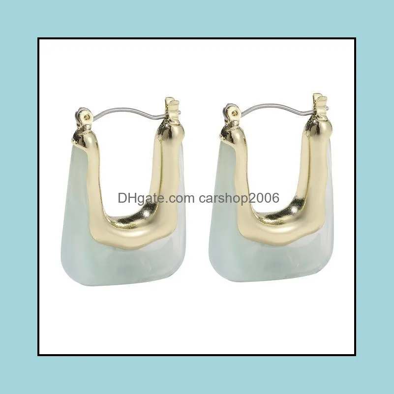 vintage acrylic resin hoop earring statement women`s fashion exaggerated acrylic pendant earrings za fashion jewelry gift