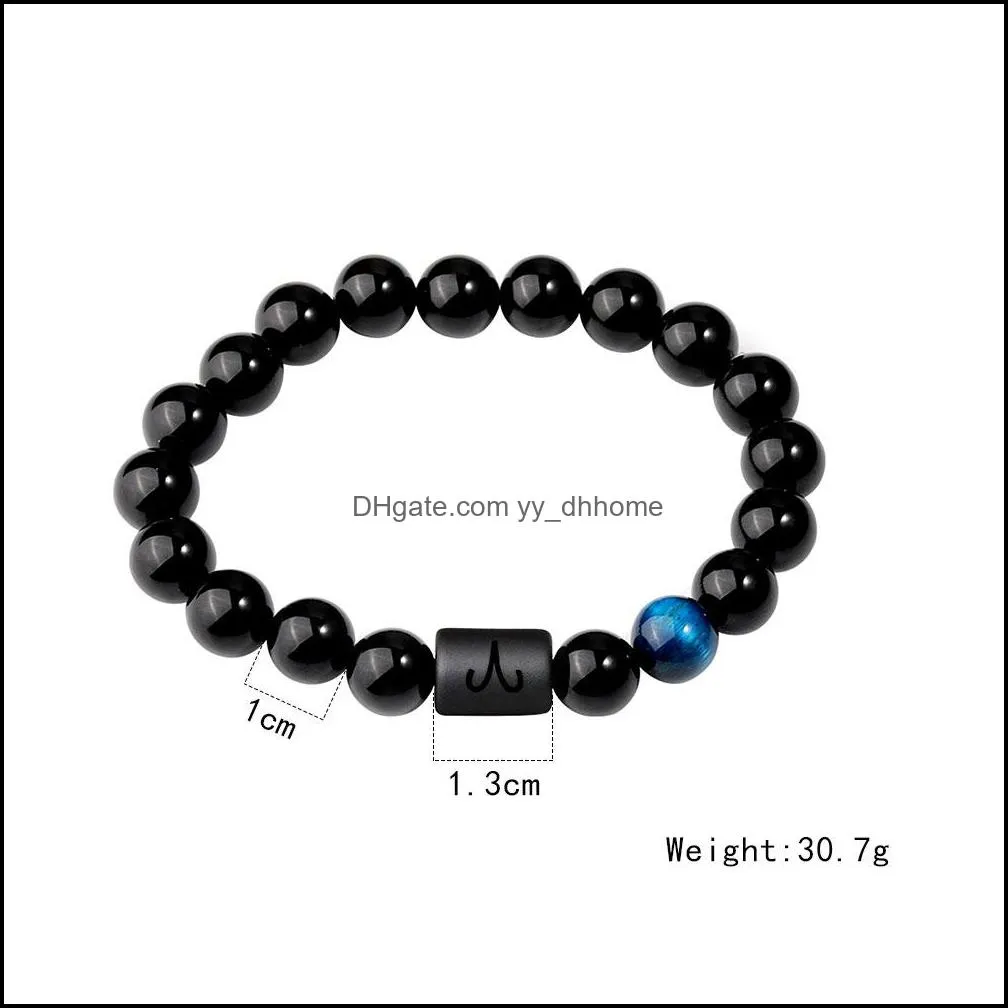 12 Zodiac Signs Bracelet Stone Beads Couple Bracelets Cancer Leo Virgo Libra Best Friend Constellation Bracelet for Men Women