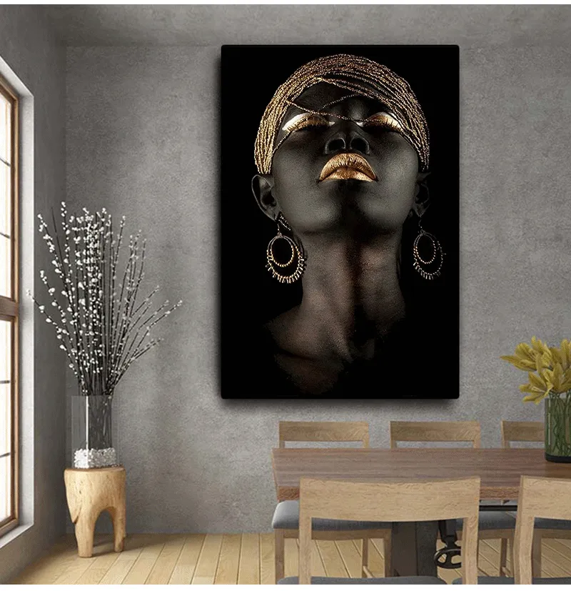 Wall Art Picture For Living Room Contemplator Black African Woman