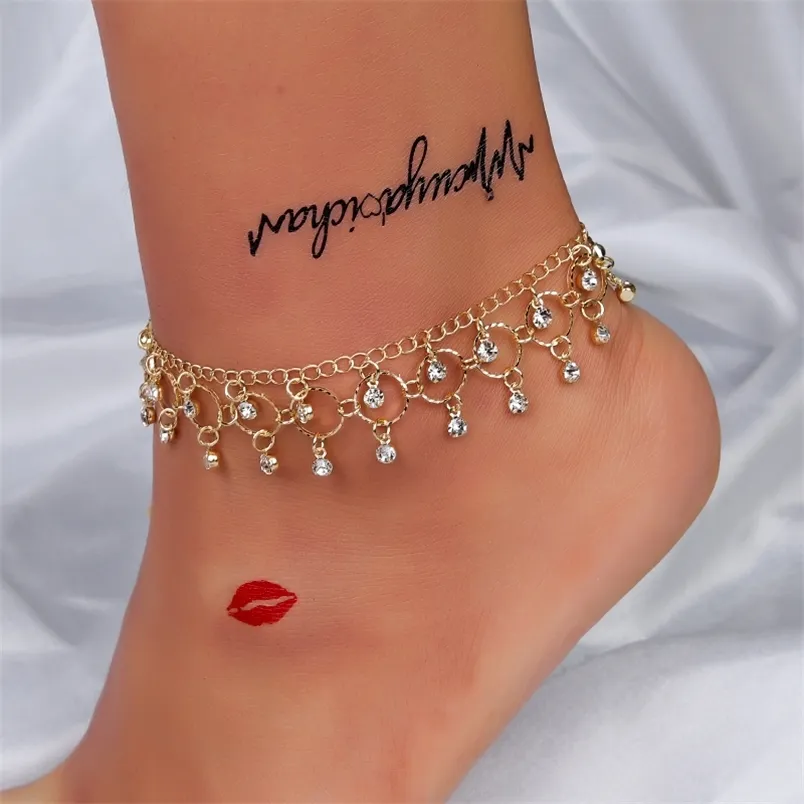 Strand Anklet Tassel voet been dames mode sieraden vintage yoga enkelarmband ketting op blote voeten sandalen 220721