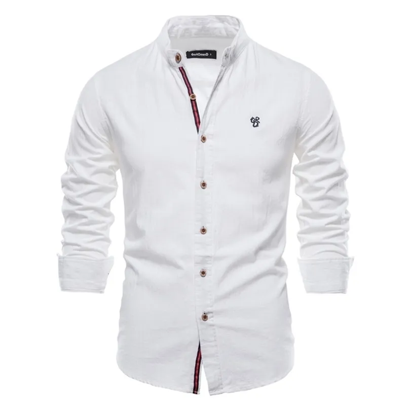 AIOPESON Spring Cotton Linen Shirt Men Solid Color High Quality Long Sleeve Shirt for Men Spring Casual Social Men's Shirts 210701