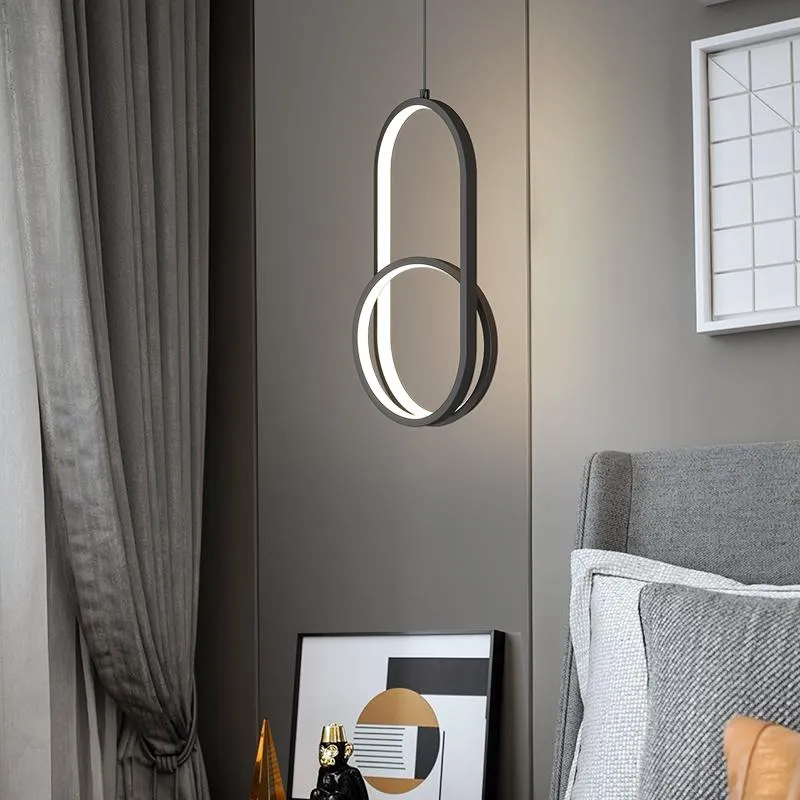 Hängslampor inomhus för matbord levande studie sängen enkel stil hemmöbler dekoration svart färg ac85-260v fixturependant