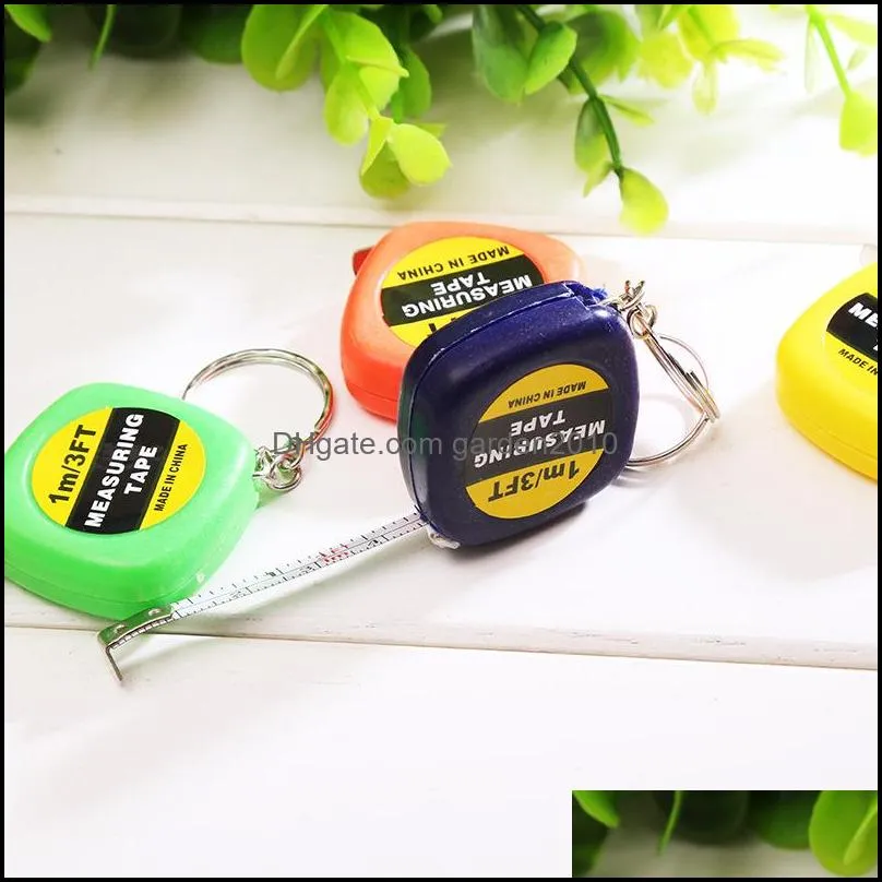 mini 1m tape measure with keychain small steel ruler portable pulling rulers retractable tape measures flexible gauging tools vt0321