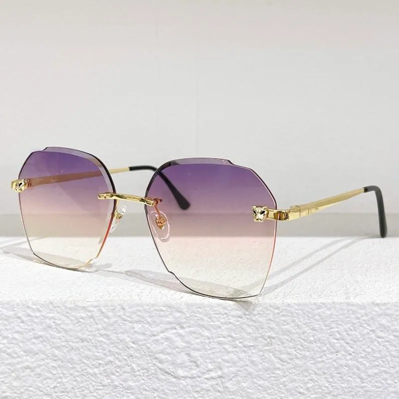 Modische Damen-Sonnenbrille, speziell geformt, poliertes, vergoldetes Metall-Brillengestell, groß, für den Außenbereich, UV400, Strand, glitzernd, rosa, Linsenschutz, Schutzstufe 3