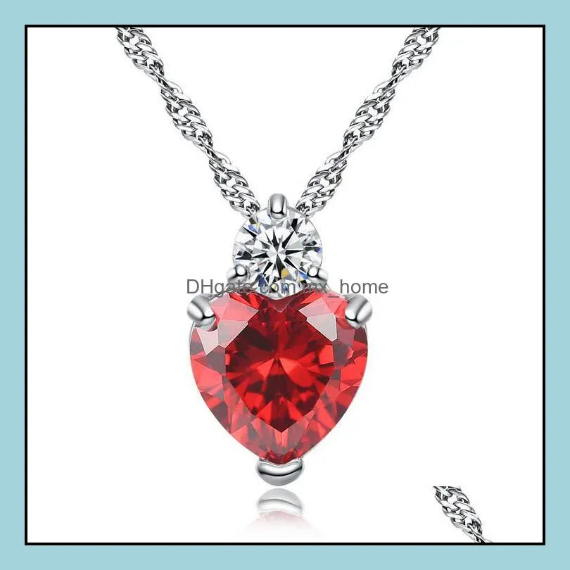 High quality zircon garnet Pride heart Necklace star with water distribution chain YP082 Arts and Crafts pendant with chain