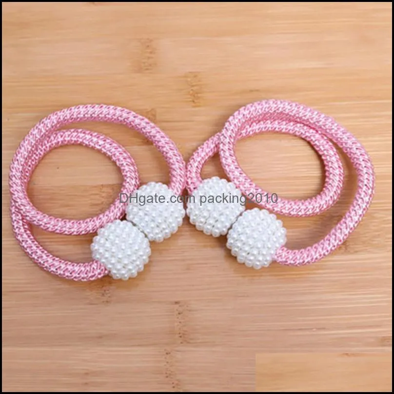 Other Home Decor Hanging Ball Buckle Pearl Curtains Beaded Tiebacks Accessories Drop Strap Creative Magnetic Holdbacks Rods