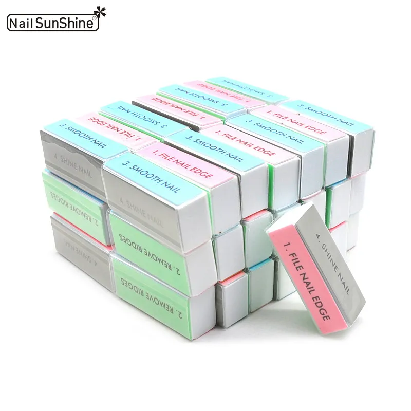 Mini Nail Buffer Block 100 PCS Sponge Sanding Hove Lixa ملحق Lime 4 Side UV Gel Polish Files أدوات لامعة 220705