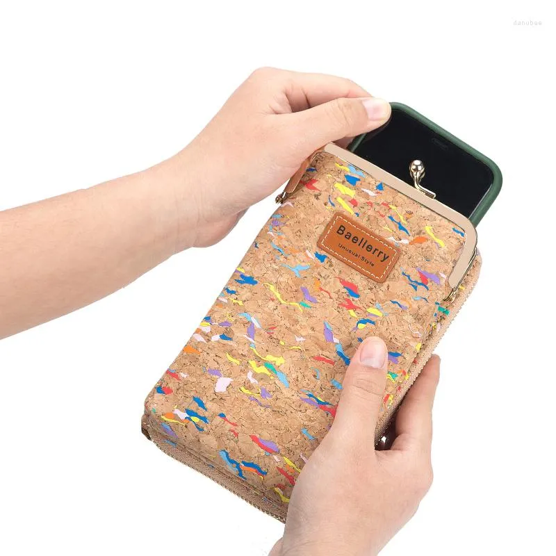 Wallets Fashion Multi Card Ladies Wallet Mobile Phone Bag PU Wood Grain Printing Female Korean Casual Street WalletWallets