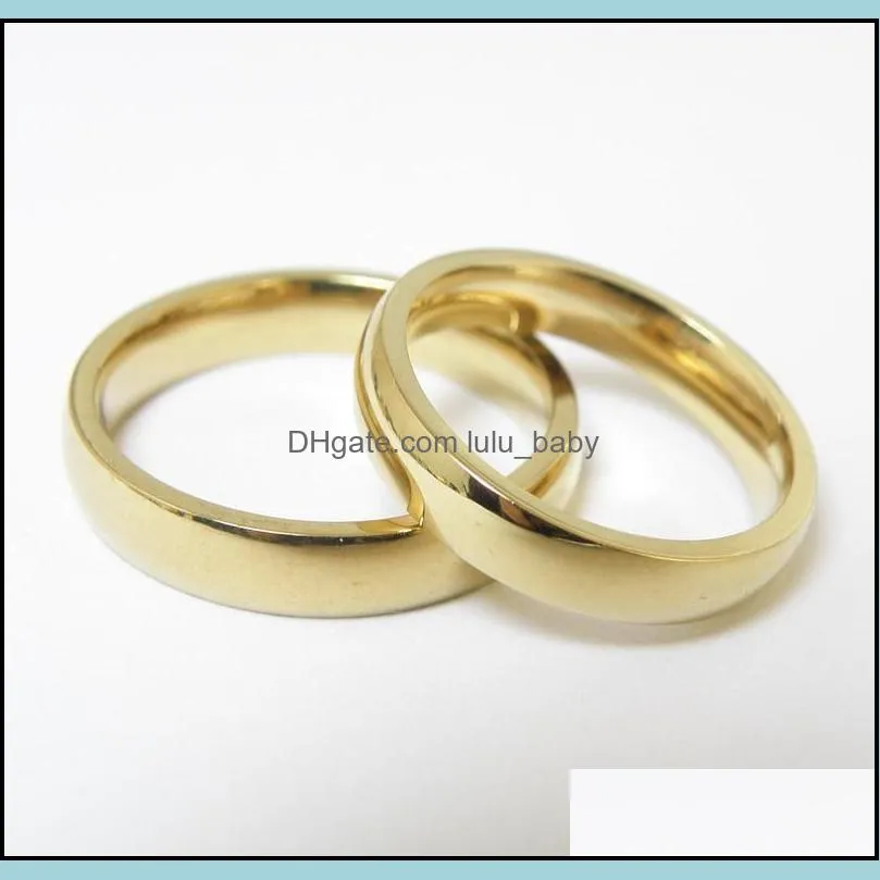 5.5mm stainless steel love gold plated band rings for women men lovers jewelry party club decor