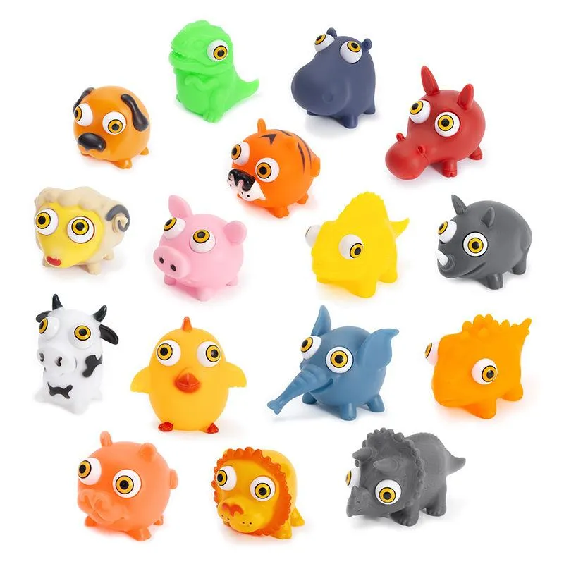 UPS Fidget Toy Pinch Music Cartoon Winking Animal Pop Eye Doll Squeeze and Pinch Fun Plastic Pops Eyes Winking Vent Stress Reliever Toys