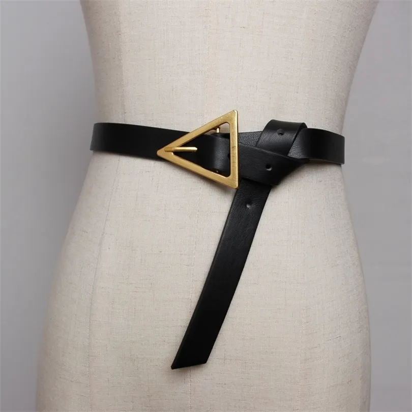 Ceinture femme luxe designer marque mode 2020 longue ceinture boucle en métal 2 cm de largeur 110 cm ceintures noires ceinture T200427