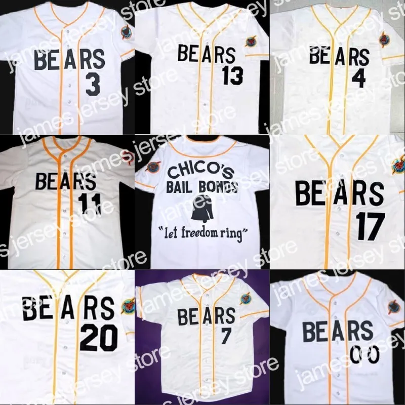 Joe Cooper #44 Beers Movie Baseball Jersey Stitched Men Jersey White S 3xl White Xxx Large