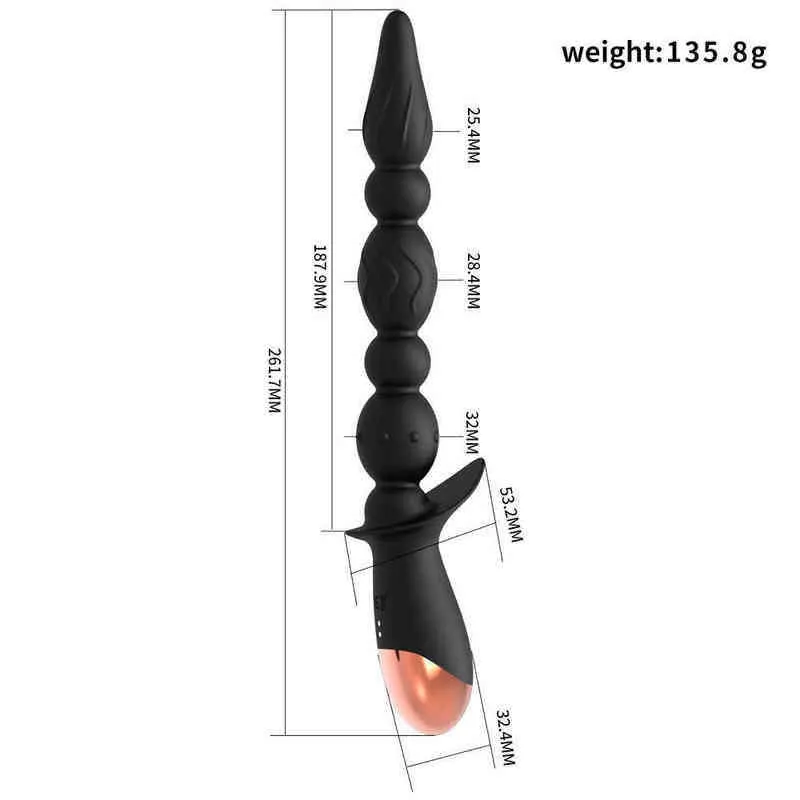 Nxy Eier Kugeln Anal Spielzeug Erwachsene Produkte Starker Schock Kontinuierliche Perle Silikon Pull Backcourt Plug Weibliche Masturbation Gerät 220621