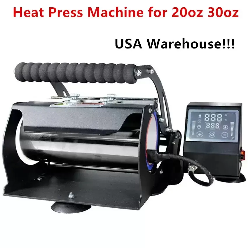 USA Warehouse Sublimation Machine Heat Press for 20oz/30oz Straight skinny tumbler Hot Printing Digital Baking Cup in Bulk Wholesale Z11